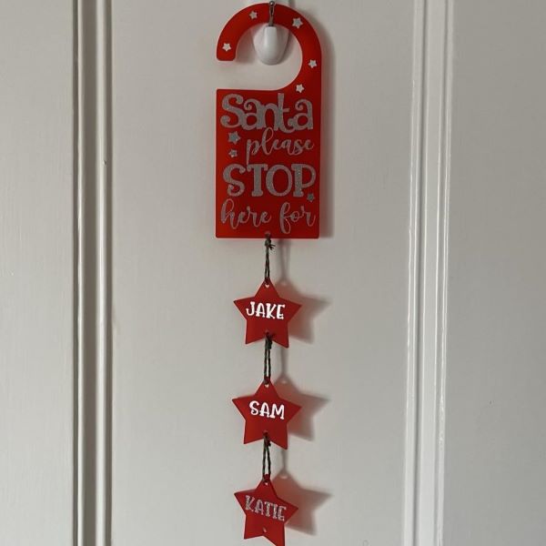 Santa Stop Here Door Hanger