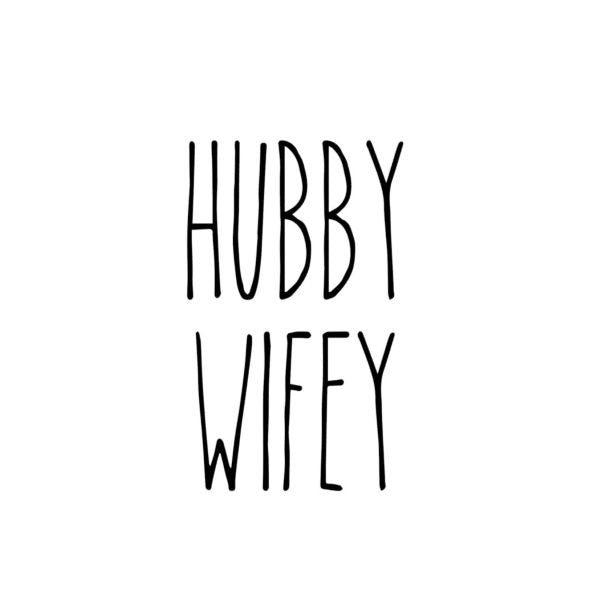 2 Rae Dunn Inspired HUBBY/WIFEY Vinyl Decals