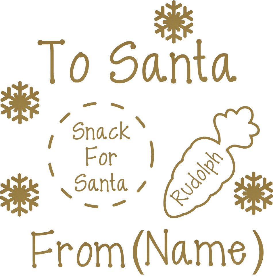 Personalised Santa & Rudolph Snacks Plate Decal